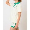 Women's Collar Short Sleeve Top - FANTASTIC FAWN - 3 of 4