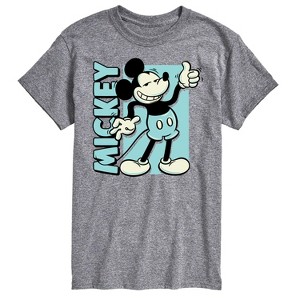 Men's - Disney - Mickey Light Blue Vintage Short Sleeve Graphic T-Shirt - 1 of 4