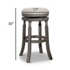 FONTOI 30" Swivel Upholstered Barstools, French Bar Stools with Flared Leg for Living Room Kitchen, Grey, 17"*30"*17" - 3 of 4