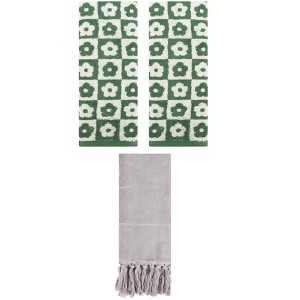 REGALWOVEN 3 Packs Cotton Soft Absorbent Decorative Bathroom Hand Towel 14" x 30" - 1 of 4
