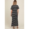 Pinkblush Black Striped Side Slit Maternity Maxi Dress - 3 of 4