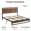Bed Frame with Wood Headboard and Footboard, with Under Bed Storage, 12 Inch High, No Box Spring Needed, Easy Assembly, Rustic Brown,King - 2 of 4