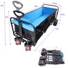 SKRAN Wagon Cart Outdoor,Foldable Wagon Cart,Capacity Heavy-Duty Steel Mesh Utility Cart,with Removable Sides,for Beach,Shopping - 3 of 4