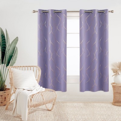 Deconovo Gold Line 52 Width Curtain Panel Pair (2 Panel)