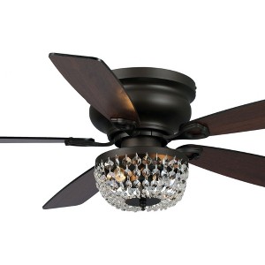 Parrot Uncle 48" Modern Crystal Flush Mount Ceiling Fan with Remote - 1 of 4