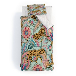 Deny Designs 83 Oranges Leopards and Floral Jungle Twin/Twin Xl Duvet and Sham Set (2-3pc Set) - 1 of 4