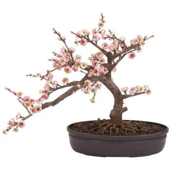 Nearly Natural 15-in Cherry Blossom Bonsai Silk Tree