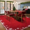 Christmas Snowflake Area Rug, Indoor Floor Carpet Washable with Non Slip Backing, Low Pile Stain Resistant Floor Mat for Living Room, Nursery - 2 of 4