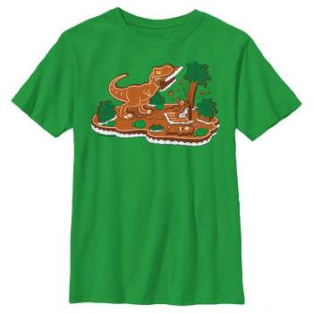 Boy's Jurassic World Gingerbread Dinosaur Island T-Shirt