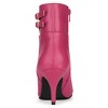 Allegra K Women's Pointed Toe Buckle Stiletto Heels Ankle Boots - 4 of 4