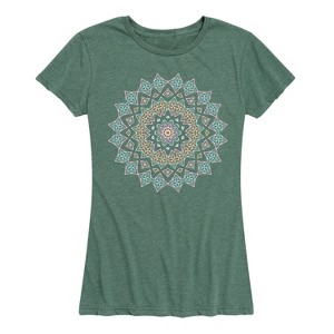 Women's - Instant Message - Pastel Decorative Mandala Mandala Short Sleeve Graphic T-Shirt - 1 of 4