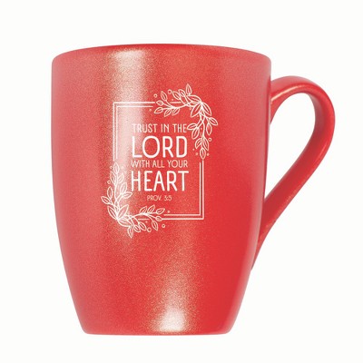 Elanze Designs Trust In The Lord With All Your Heart 10 ounce New Bone China Coffee Tea Cup Mug, Crimson Red