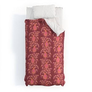 Deny Designs Twin/ Twin Extra Long Schatzi Brown Innessa Paisley Berry Comforter and Pillow Sham Pink - 1 of 4
