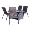Courtyard Casual Santa Fe 5 pc Rectangle Fire Pit Set with Wicker Chairs  Includes One Rectangle Fire Pit and Four Wicker Chairs - 2 of 4