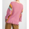 Women's Block Rib Knit Top With Lace Bottom Hem - Plus - Easel - 2 of 4