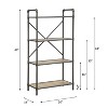 TOAOTBNBO 4-Tier Freestanding Metal Bookshelf with Stroage Cabinet, Open Bookcase for Office Tall Industrial Book Shelf with Crossbars, Gray - 3 of 4