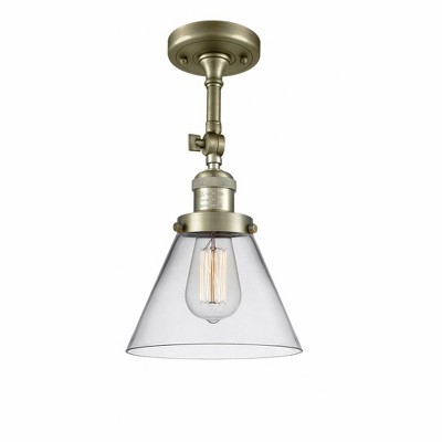 Cone - 1 Light Semi-Flush Mount In Industrial Style-14.5 Inches Tall and 7.75 Inches Wide