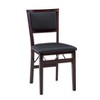 2pc Claire Padded Back Faux Leather Folding Chair Espresso - Linon: Rubberwood Frame, Guest Seating - image 3 of 4