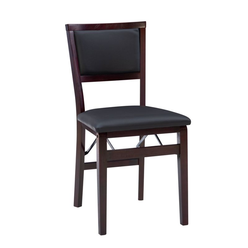 2pc Claire Padded Back Faux Leather Folding Chair Espresso - Linon, 4 of 20