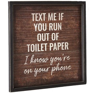 The Lakeside Collection Funny Bathroom Wall Art - Text Me - 1 of 4