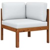 Corner Sofa Cream white, Black Solid acacia wood, Rope Medium vidaXL - 2 of 4