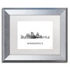 Trademark Fine Art -Marlene Watson 'Minneapolis MN Skyline WB-BW' Matted Framed Art - 2 of 4