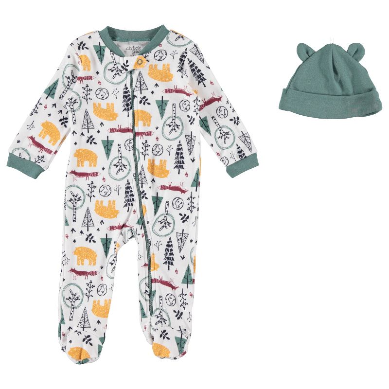 Chick Pea Chick Pea Gender Neutral Baby Clothes Tight Fit Pajama Set for Sleep and Play, 2 of 3