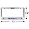 Rice University School Logo Full Size Standard License Plate Metal Frame - 4 of 4