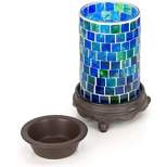 VP Home Wall Plug-in Wax Warmer for Wax Mosaic, Glass Ocean Blue