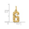 Black Bow Jewelry 14k Yellow Gold, Varsity Collection, Small D/C Pendant Number 6 - 4 of 4
