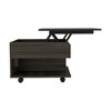 Vynxaria Lift Top Coffee Table with Casters and Concealed Storage in Carbon Espresso - 3 of 4