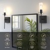 YANSUN 2-Pack Modern Indoor Wall Sconce, 3W Matte Black Wall Light with 3.15in Glass Tube Shade, E26 Base, 3000K, RF Remote Control, Stepless Dimming - 4 of 4