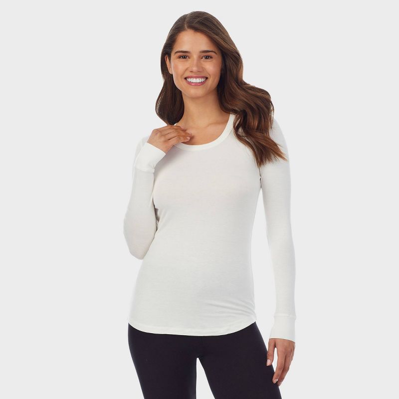 Warm Essentials by Cuddl Duds Women's Smooth Stretch Thermal Scoop Neck Top, 2 of 5