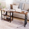 Rotating Side Table 360¡ã End Table with Charging Station Swivel Side Table with Extra Storage Bag - 4 of 4