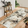 Modern Machine Washable Runner Rug 2x6 Non Slip Carpet Low Pile Marble Abstract Design Rug Ultra Soft Contemporary Rug for Hallway Entryway Kitchen - 3 of 4