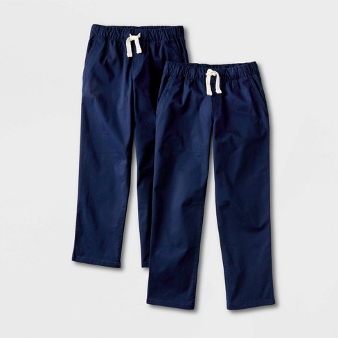 Boys Uniform Stretch Pull On Straight Chino Pants