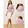 INSPIRE CHIC Women's Vintage Shawl Collar Long Sleeve Ruffle Hem Work Short Blazer - 2 of 4