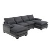 CAVINAS 110×50"U-shaped Sectional Sofa with Plush pillows,6 Symmetrical Cushions Indoor Furniture,Sectional Couches for Living Room ,Apartment,Gray - 2 of 4