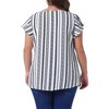 Agnes Orinda Women's Plus Size Boho Floral Printed Round Neck Butterfly Sleeve Babydoll Blouses - 4 of 4