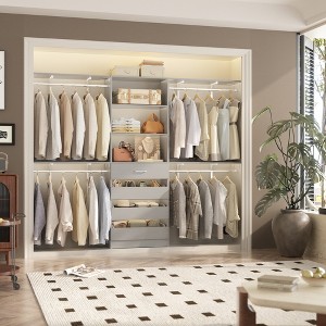 Aheaplus 96'' Closet System with 4 Drawers and Shelves - 1 of 4