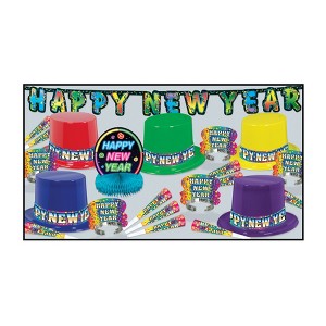 Beistle New Year Rainbow Blast Assortment for 10 people includes 42 pieces Multicolored - 1 of 3
