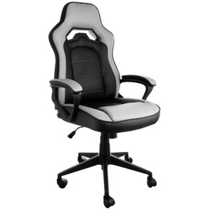 Elama High Back Adjustable Faux Leather Office Chair in Gray and Black - 1 of 4