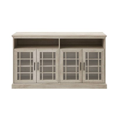 Transitional 4 Door Windowpane TV Stand for TVs up to 65" - Saracina Home