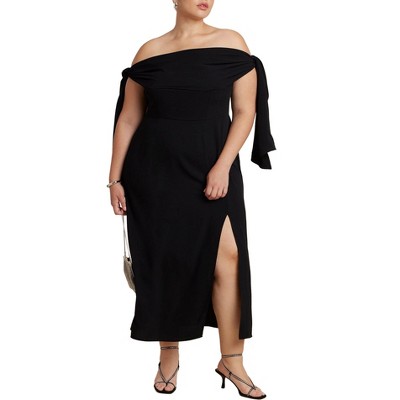 ELOQUII Tie Detail Column Dress