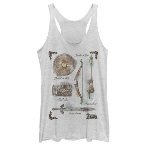 Women's Nintendo Zelda Quest Gear Array Racerback Tank Top - 1 of 3