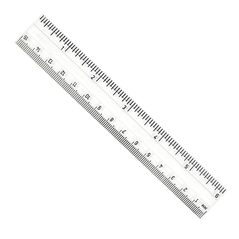 Charles Leonard Plastic Ruler, 6", Inches/Metric, Clear, Pack of 48, 2 of 4