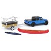 Greenlight Collectibles 1/64 2021 Jeep Gladiator Hydro Blue, Canoe Trailer with Canoe Rack, Hitch & Tow 24 32240-C - 3 of 4