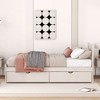 Okak Twin Modern Platform Bed Frame with 2 Storage Drawers Sturdy Wooden Platform Bed Noiseless No Springs Required Easy to Assemble, White - 3 of 4