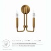 Modway Rekindle 2-Light Wall Sconce – Modern Industrial Light Fixture with Brass Finish and Glass Shades - 2 of 4