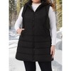 Agnes Orinda Women's Plus Size Quilted Hooded Sleeveless Zip-up Casual Long Puffer Vest with Pockets - 2 of 4